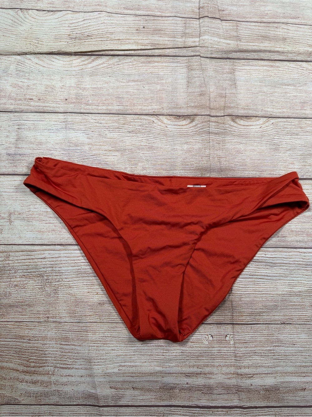 BECCA Rust Red Bikini Bottom - Classic Cut, Scrunch Back